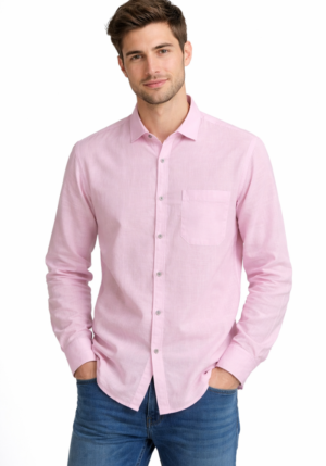 Trendy Pink Solid Shirt for Men – Modern Casual & Office Wear