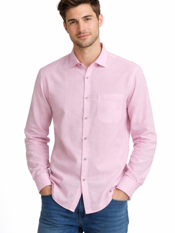 Trendy Pink Solid Shirt for Men – Modern Casual & Office Wear