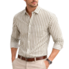 Men’s Beige Striped Shirt – Trendy Stylish Urban Casual Wear