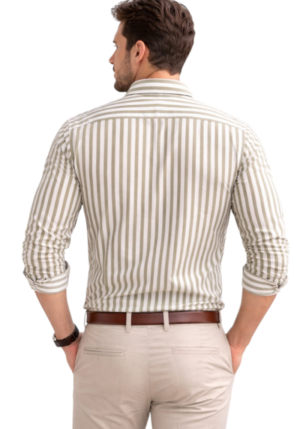 Men’s Beige Striped Shirt – Trendy Stylish Urban Casual Wear