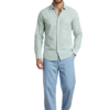 Untitled design (29) Men’s Mint Green Striped Nylon Shirt – Trendy Stylish Urban Casual Wear