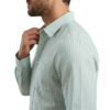 Untitled design (30) Men’s Mint Green Striped Nylon Shirt – Trendy Stylish Urban Casual Wear