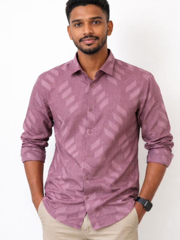 Purple Geometric Design Shirt – Urban Trend
