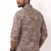Men’s Premium Vintage Newspaper Print Slim-Fit Viscose Shirt
