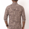 Men’s Premium Vintage Newspaper Print Slim-Fit Viscose Shirt