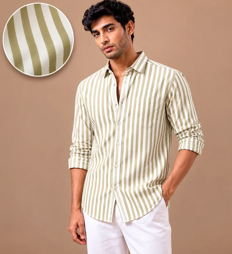 Puma_file_00000000a3d8720aa6b5e6fbcb67e37e Cotton Blend Oval & White Striped Shirt
