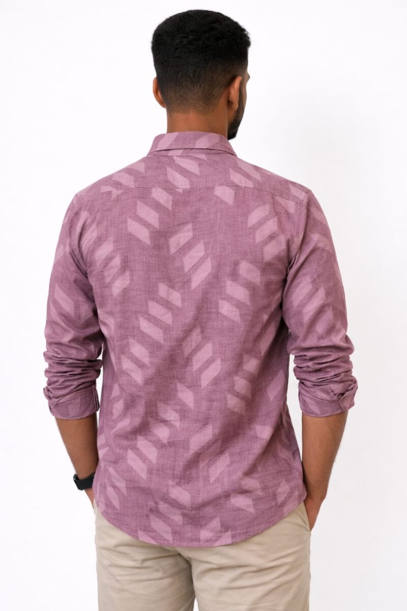 Trendy Geometric Print Maroon Shirt – Premium Quality Fabric