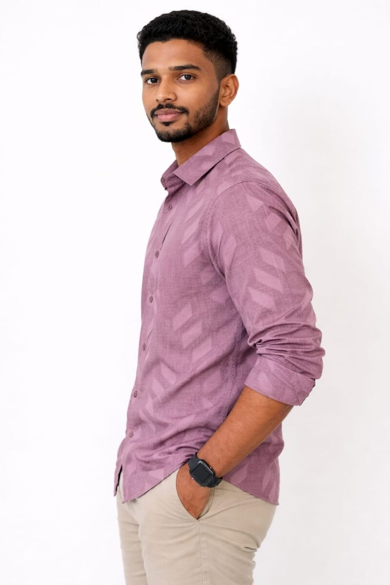 Trendy Geometric Print Maroon Shirt – Premium Quality Fabric