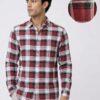 Maroon Plaid Casual Shirt for Men