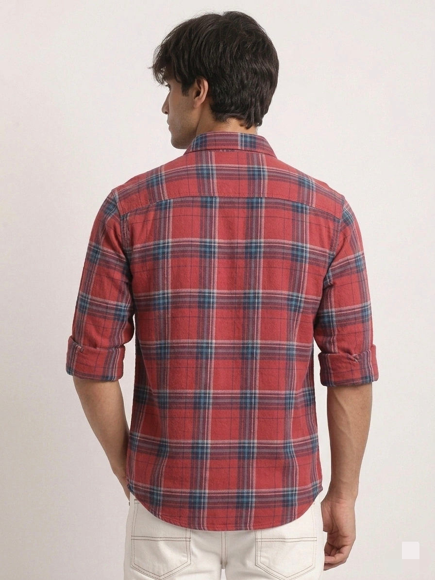 IMG_20260526_111408.jpg Buy Men's read plaid cotton shirt online india- Draven - Image 3