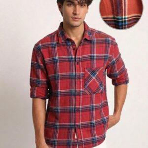 Buy Men's read plaid cotton shirt online india- Draven