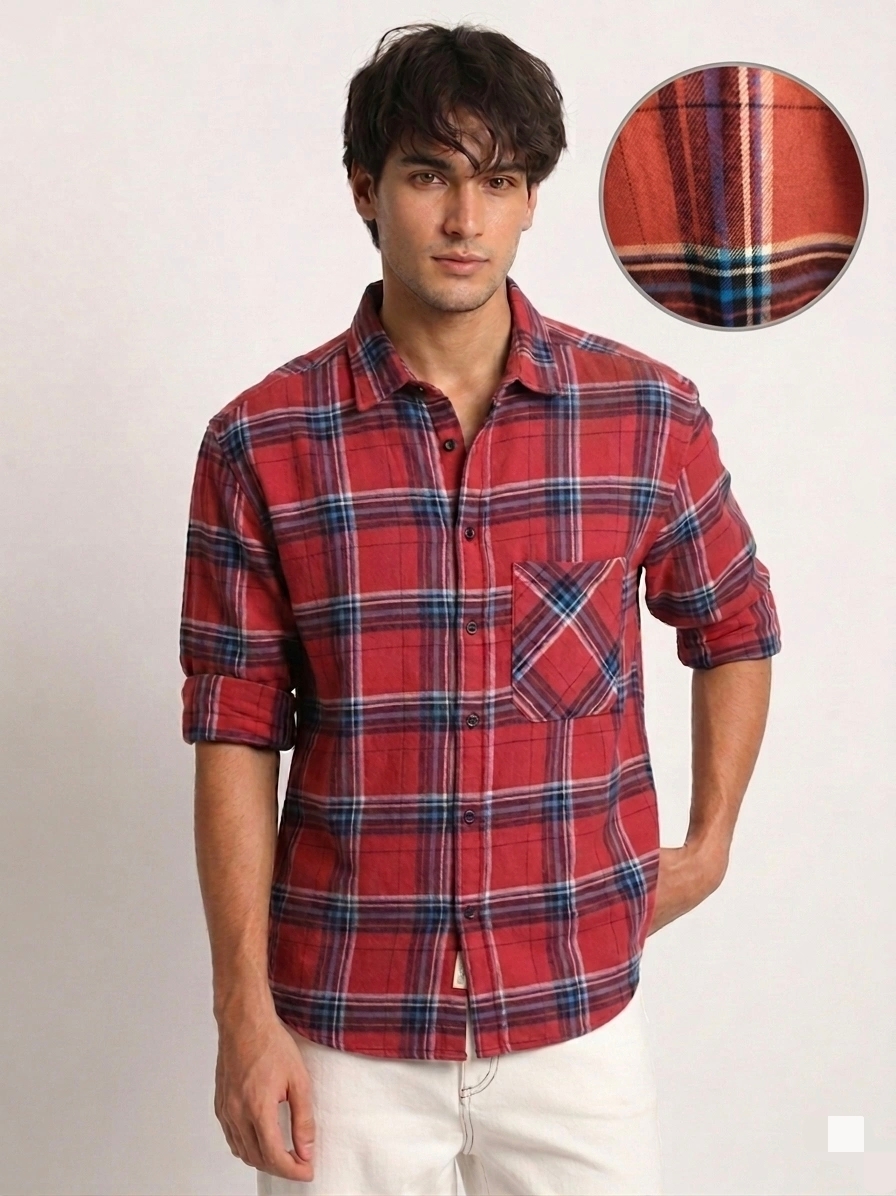 IMG_20260526_111423.jpg Buy Men's read plaid cotton shirt online india- Draven