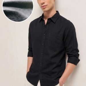 Men's Solid Black Premium Pure Cotton Shirt -Buy Online India