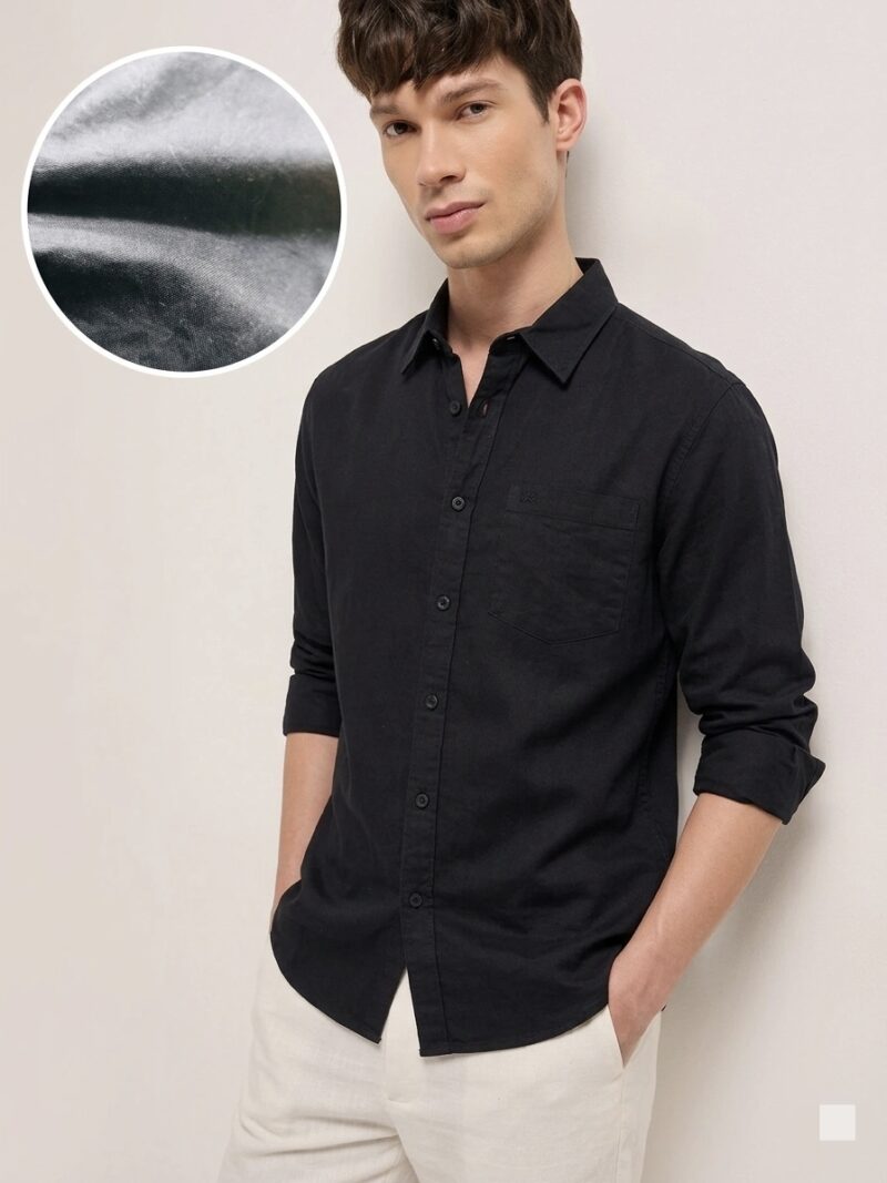 IMG_20260527_185626.jpg Men's Solid Black Premium Pure Cotton Shirt -Buy Online India
