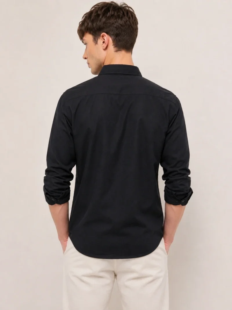 Puma_file_0000000015ac71fbac0ec893c46f561e (1) Men's Solid Black Premium Pure Cotton Shirt -Buy Online India