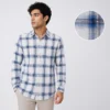 Men’s Full Sleeve Checkered Shirt - Light Blue & White Pattern - Premium Fabric Men’s Full Sleeve Checkered Shirt - Light Blue & White Pattern - Premium Fabric