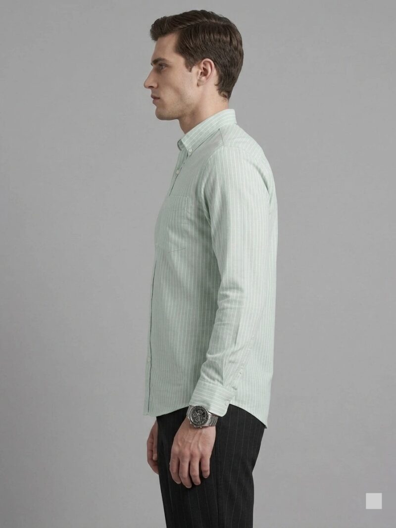 Mint Green Striped Casual Shirt for Men Mint Green Striped Casual Shirt for Men
