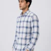 Men’s Full Sleeve Checkered Shirt - Light Blue & White Pattern - Premium Fabric Men’s Full Sleeve Checkered Shirt - Light Blue & White Pattern - Premium Fabric