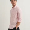 Light Pink Regular Fit Plain Shirt