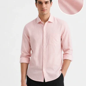 Light Pink Regular Fit Plain Shirt