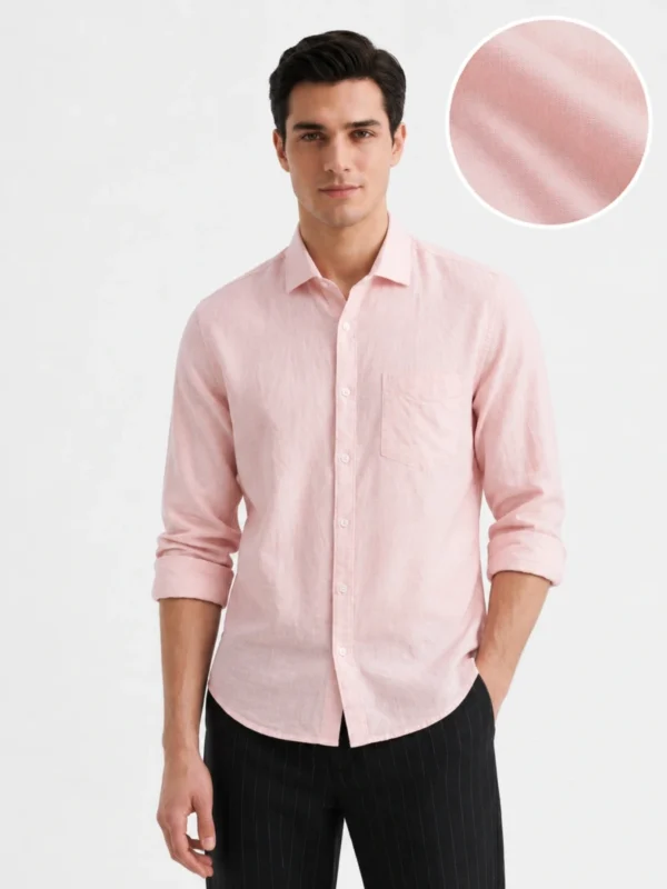 Light Pink Regular Fit Plain Shirt Light Pink Regular Fit Plain Shirt