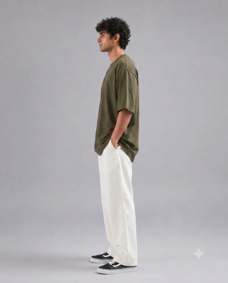 Open Your Eyes" – Premium Olive Green Oversized Graphic T-Shirt
