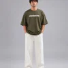 Open Your Eyes" – Premium Olive Green Oversized Graphic T-Shirt