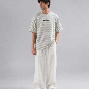 Men’s "High Roller" Graphic Print Striped Oversized T-Shirt