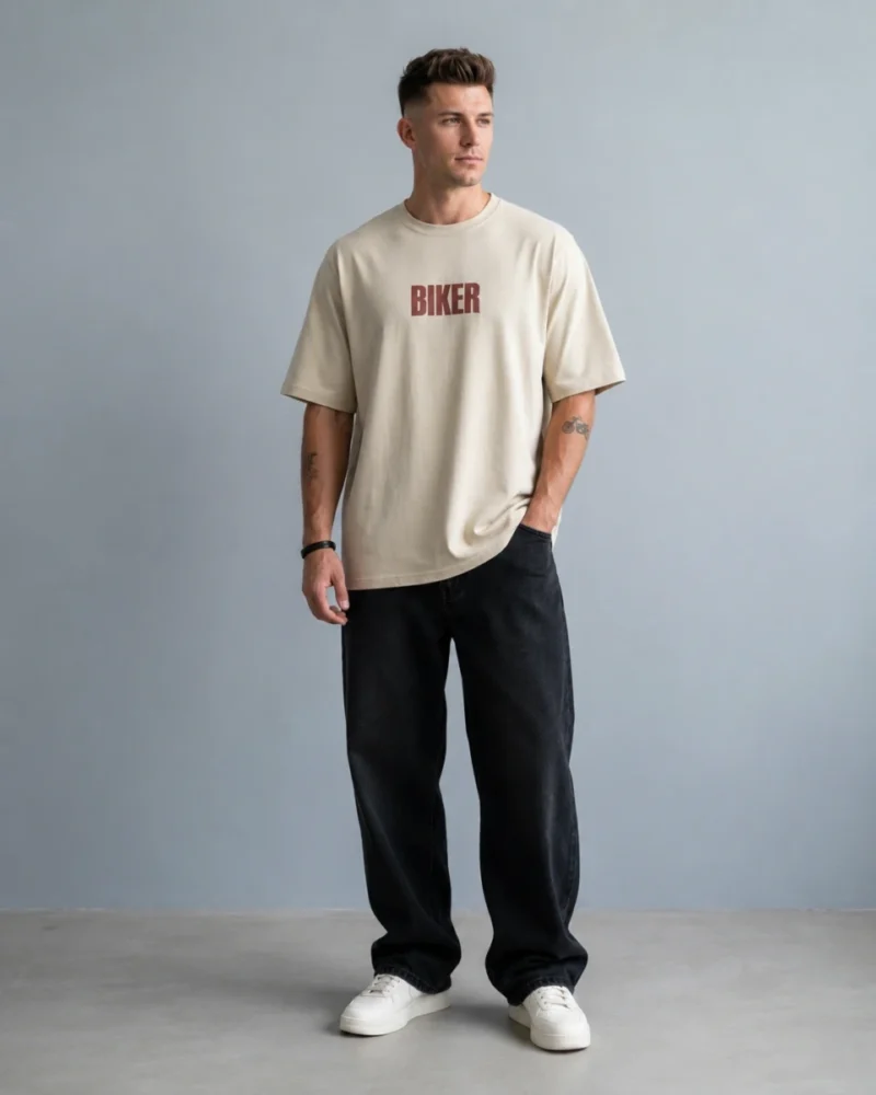 Puma_file_00000000f05071f8a80496b6b05f2f62 BIKER" – Premium Beige Oversized Graphic T-Shirt