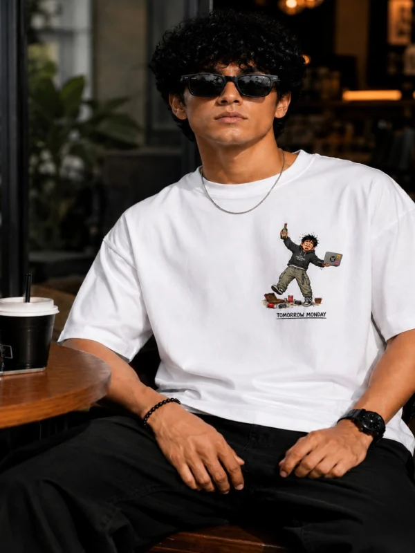 DRAVEN "I Can" Boxer Print Oversized T-Shirt for Men | Black Cotton Comfort Fit Tee | 240 GSM DTF Print